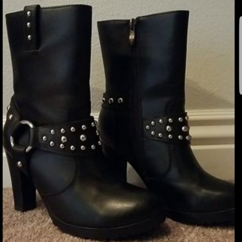 Black Boots with Silver Studs